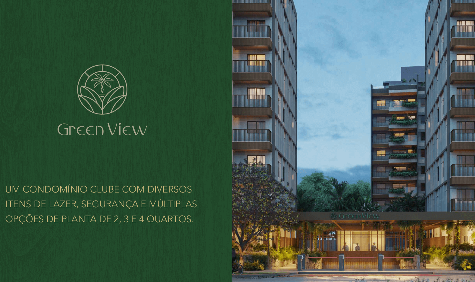 Fachada moderna do Green Park Barra na Barra da Tijuca