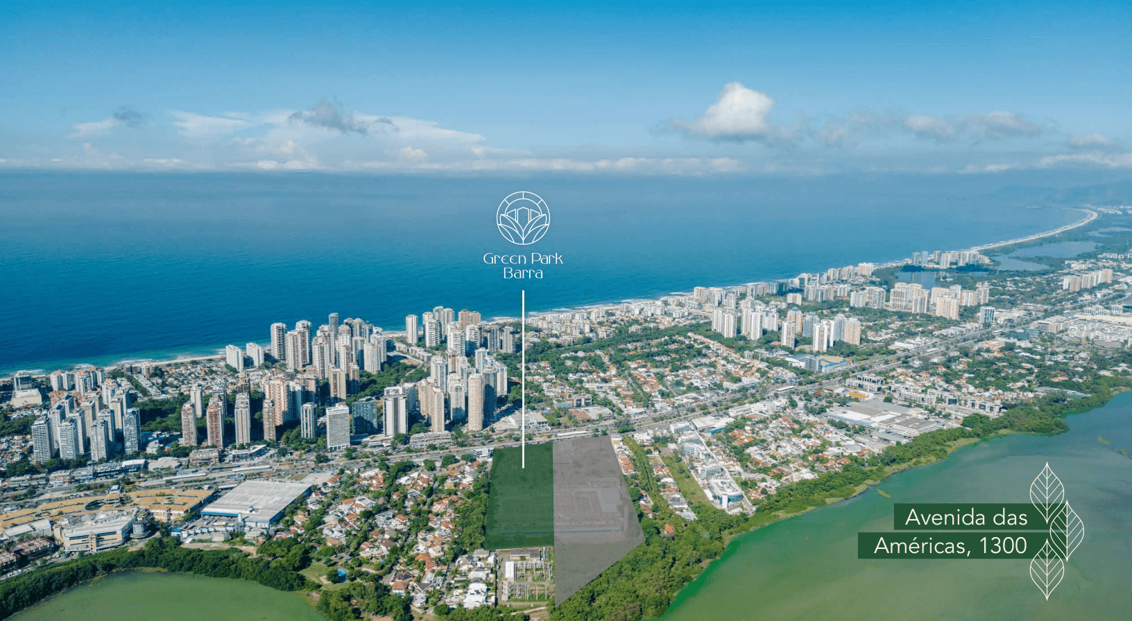 Fachada moderna do Green Park Barra na Barra da Tijuca